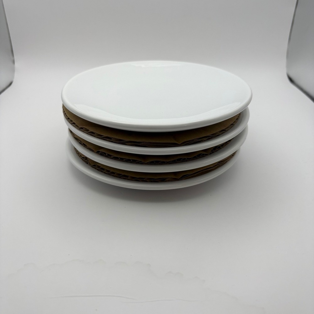 Pampered Chef 6" Appetizer Plates White Simple Additions Set of 4 Ceramic - Picture 2 of 4